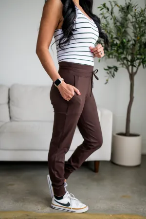 Coffee High Waist Running Joggers