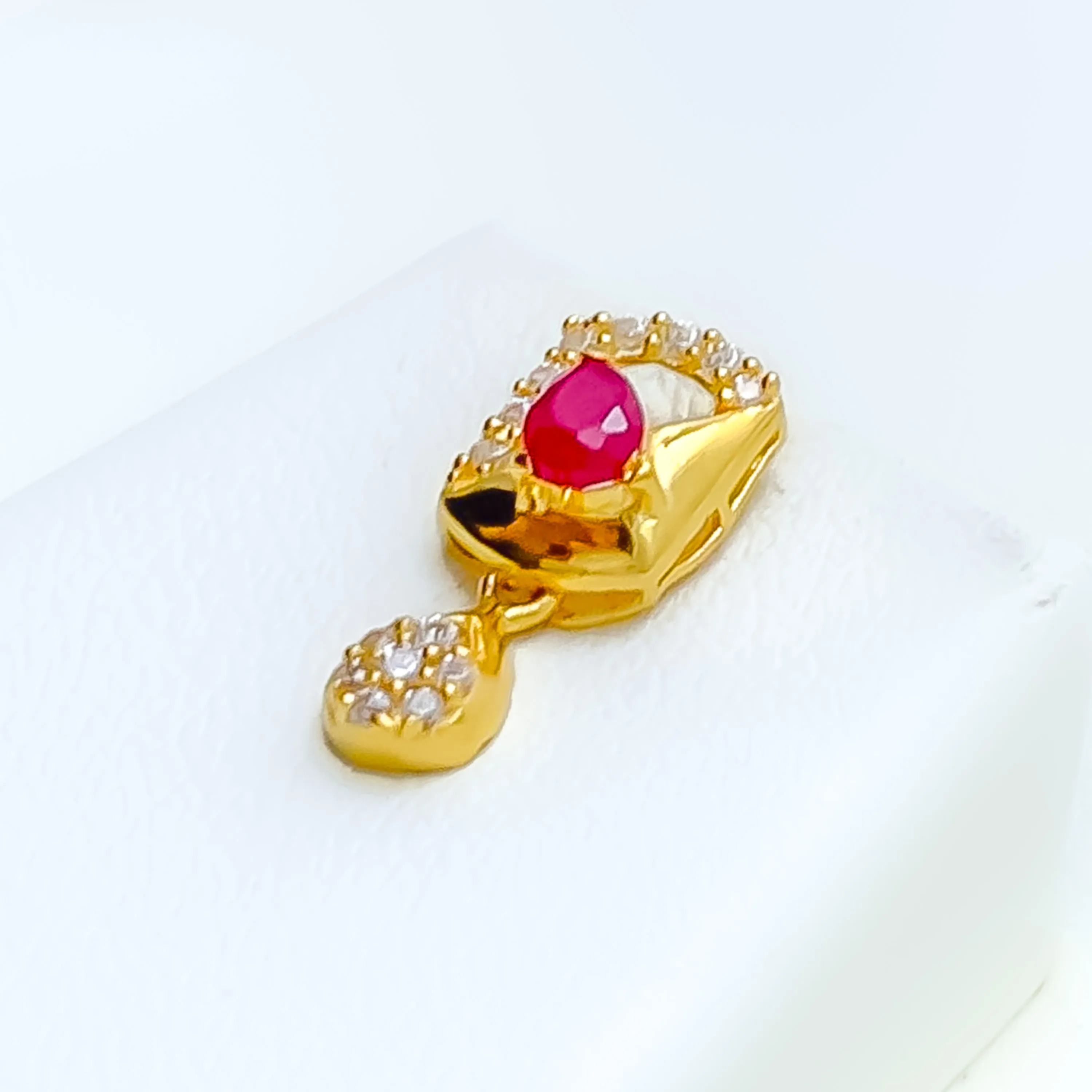 Colorful Interlinked 22k Gold Infinity Loop CZ Necklace Set