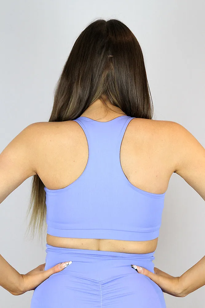 Cornflower Racer Back Sports Bra - L only