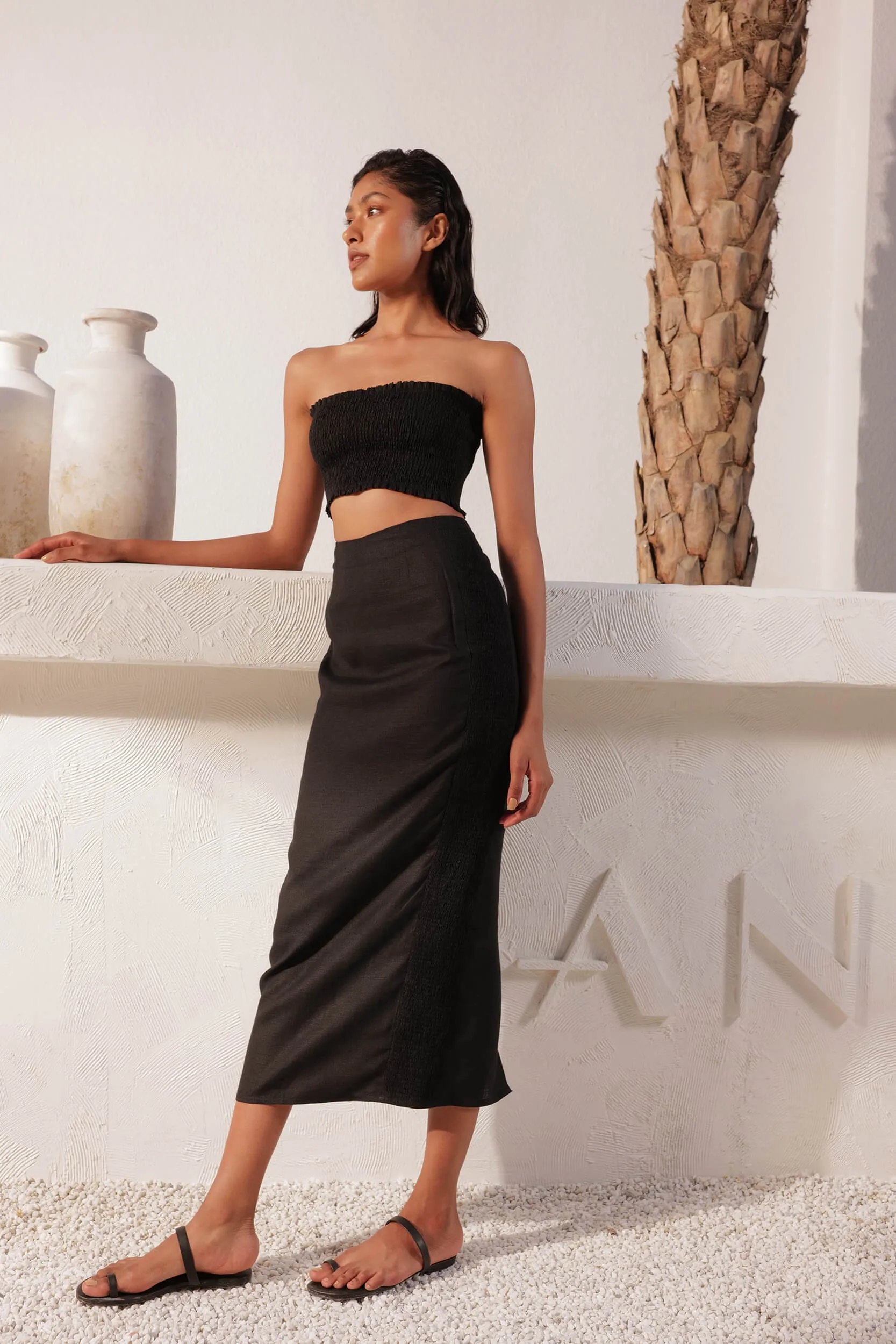 Corsica Skirt & Sand Basic Tube Top (Black)