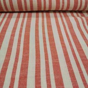 Cotton, Persimmon & Natural Stripe by Ruby Star Society - 3.2m remnant piece
