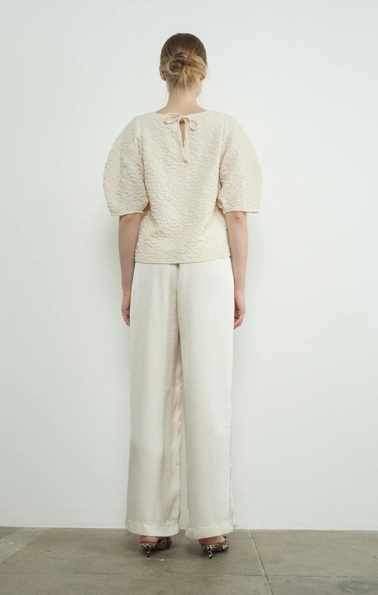 Crinkle Satin Pants
