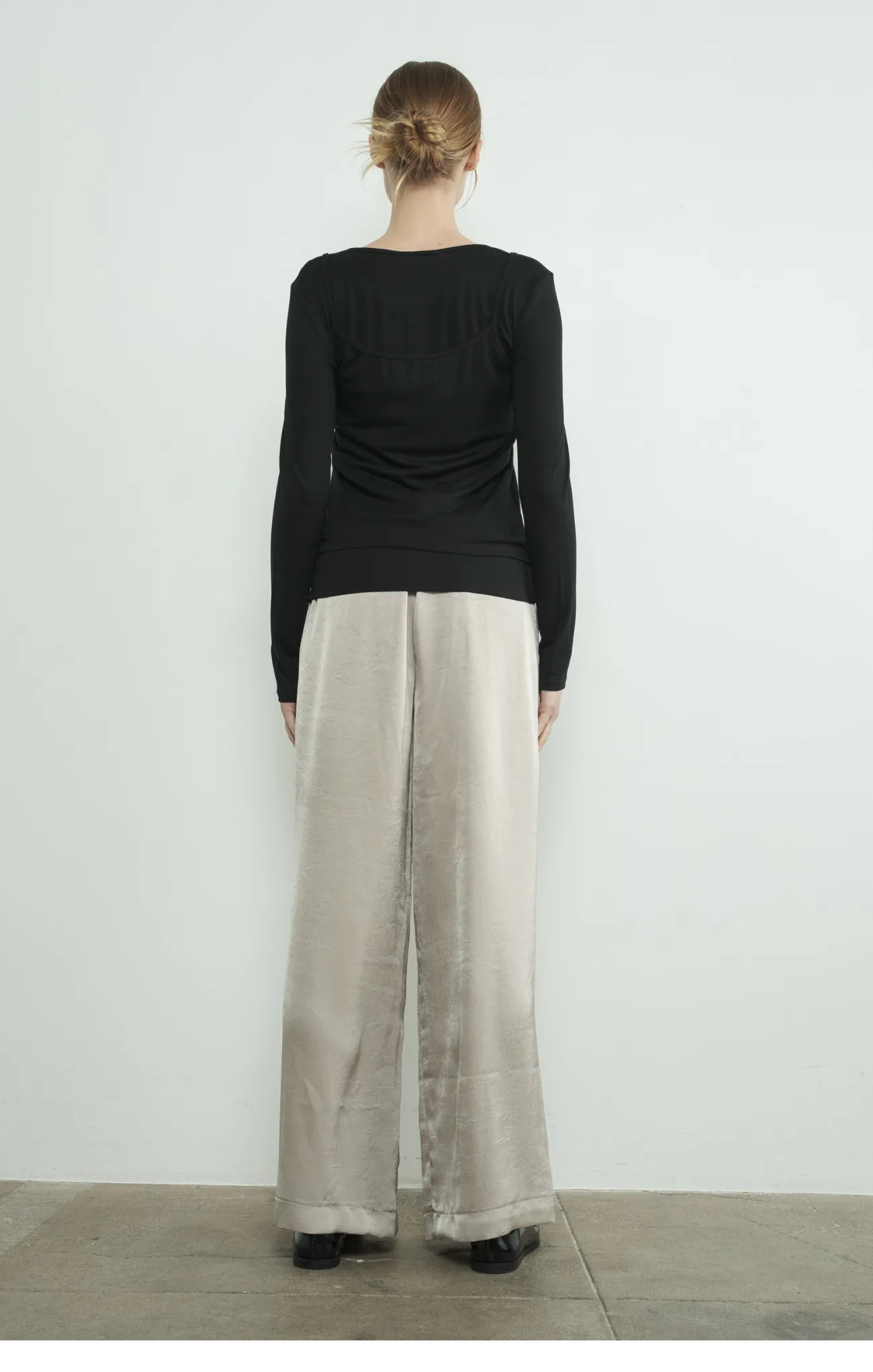 Crinkle Satin Pants