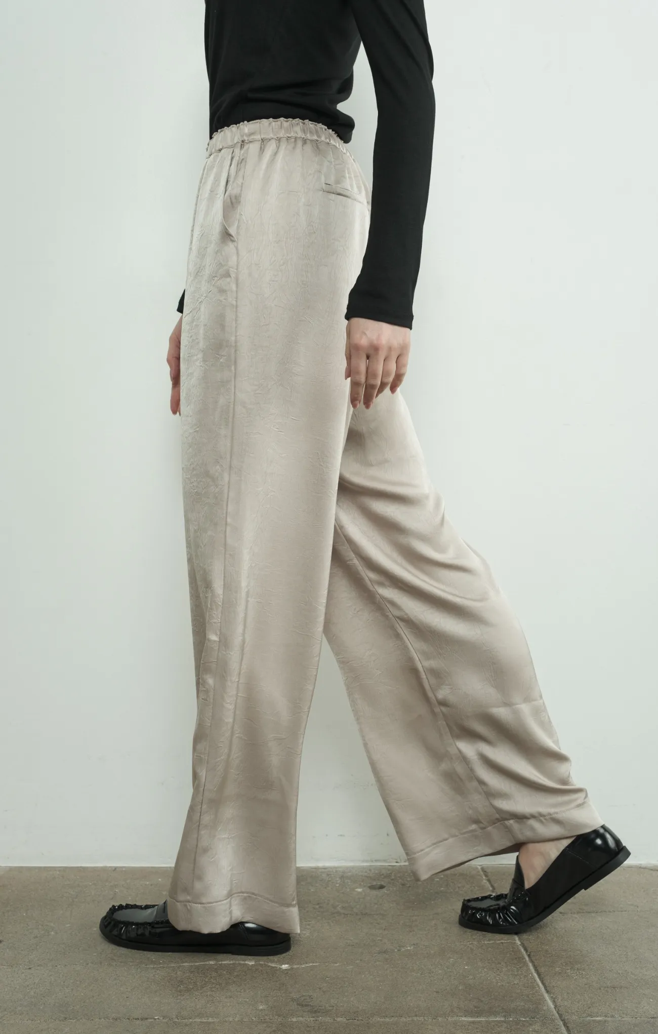 Crinkle Satin Pants