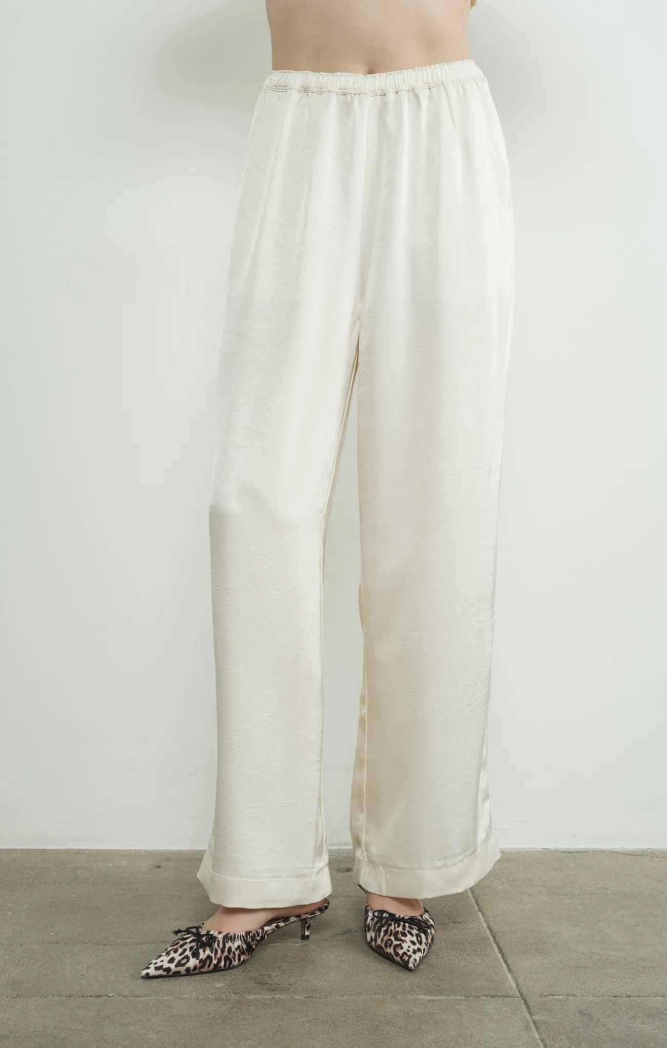 Crinkle Satin Pants