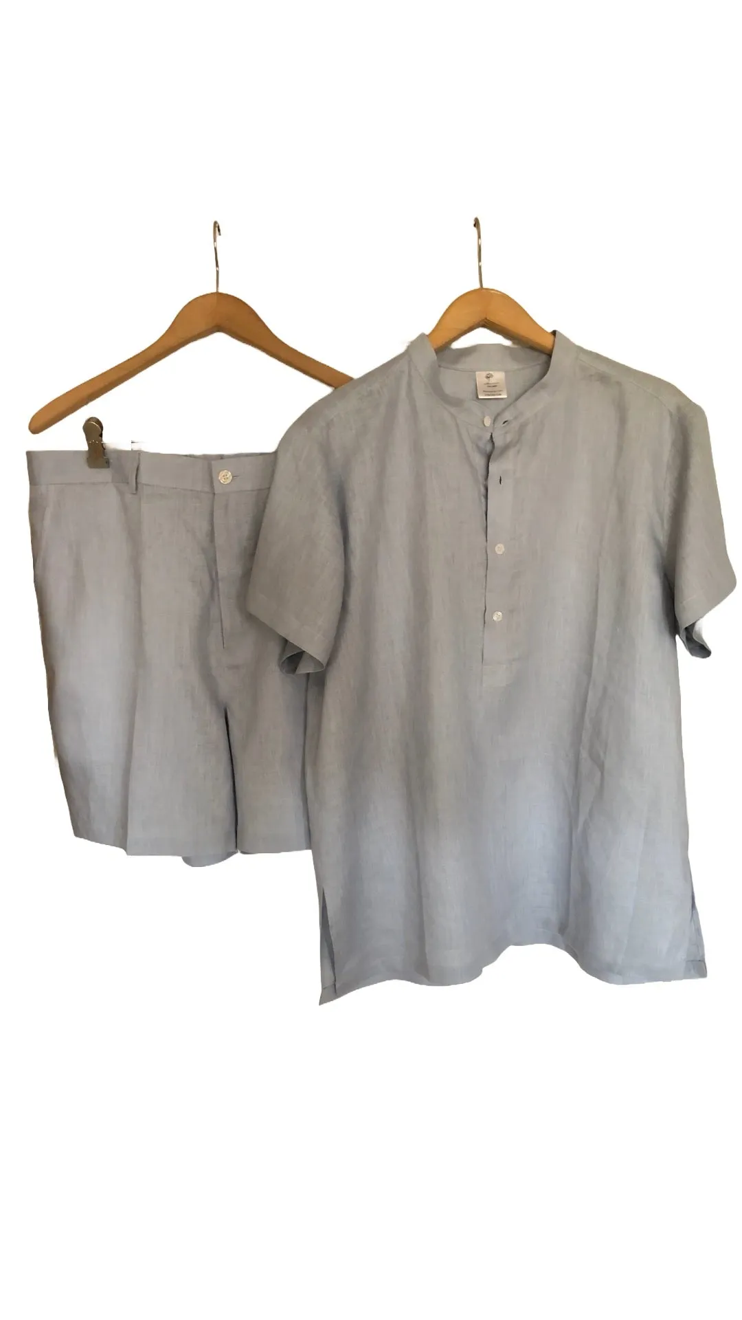 Custom Men’s Tunic and Shorts (Light Grey) - Style # 101AK