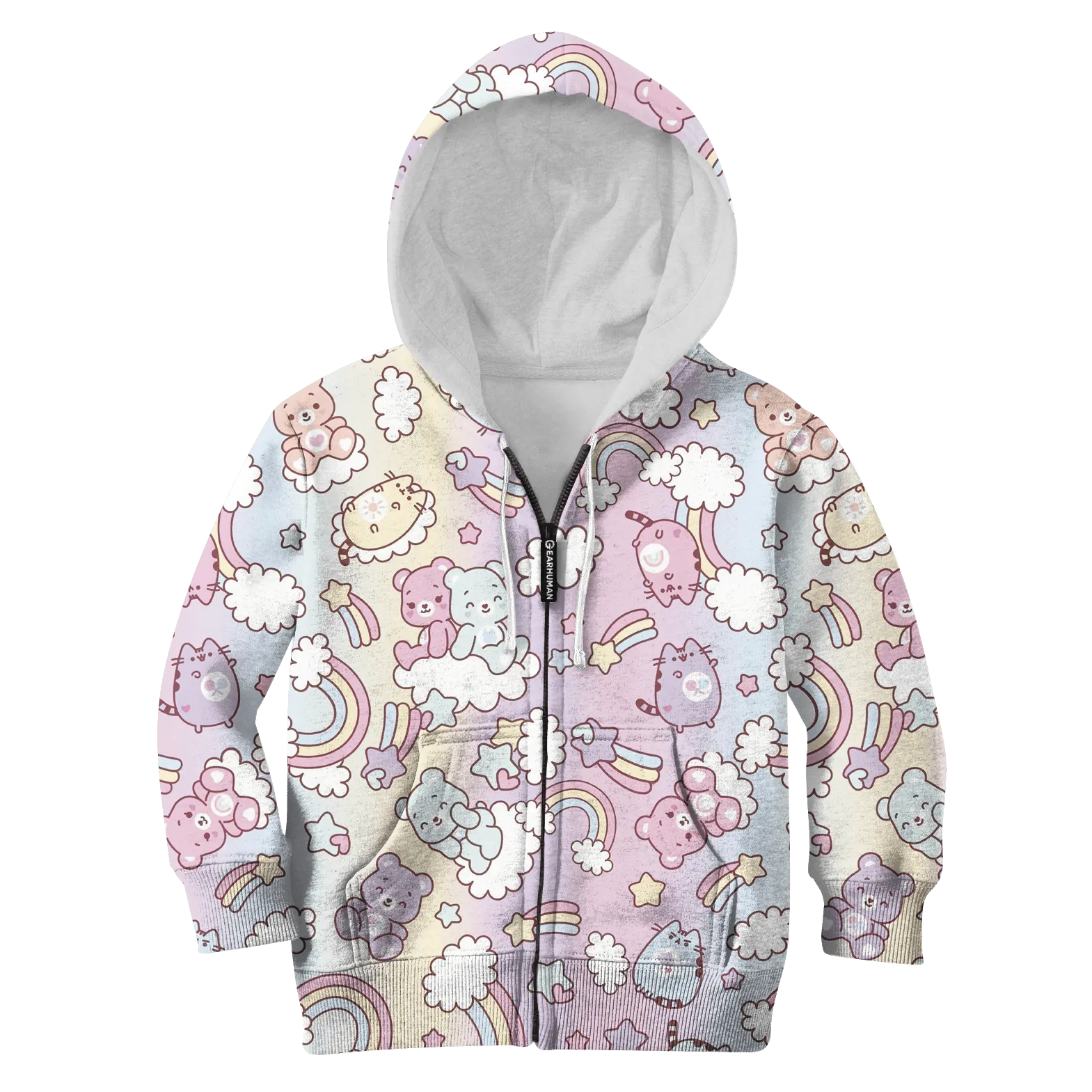 CUTE BEAR AND Pusheen Kid Custom Cosplay Hoodies T-shirt Apparel QT211582