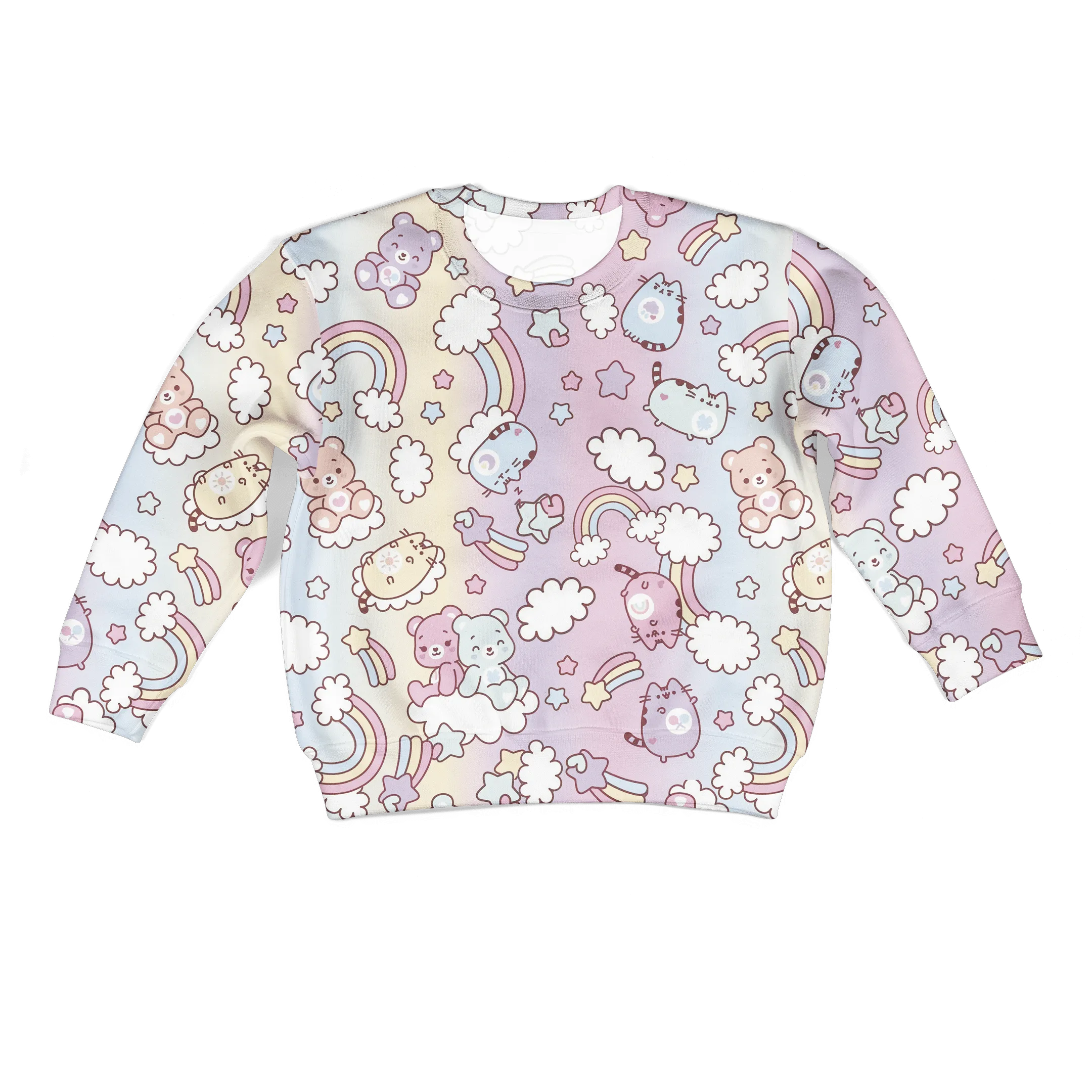 CUTE BEAR AND Pusheen Kid Custom Cosplay Hoodies T-shirt Apparel QT211582