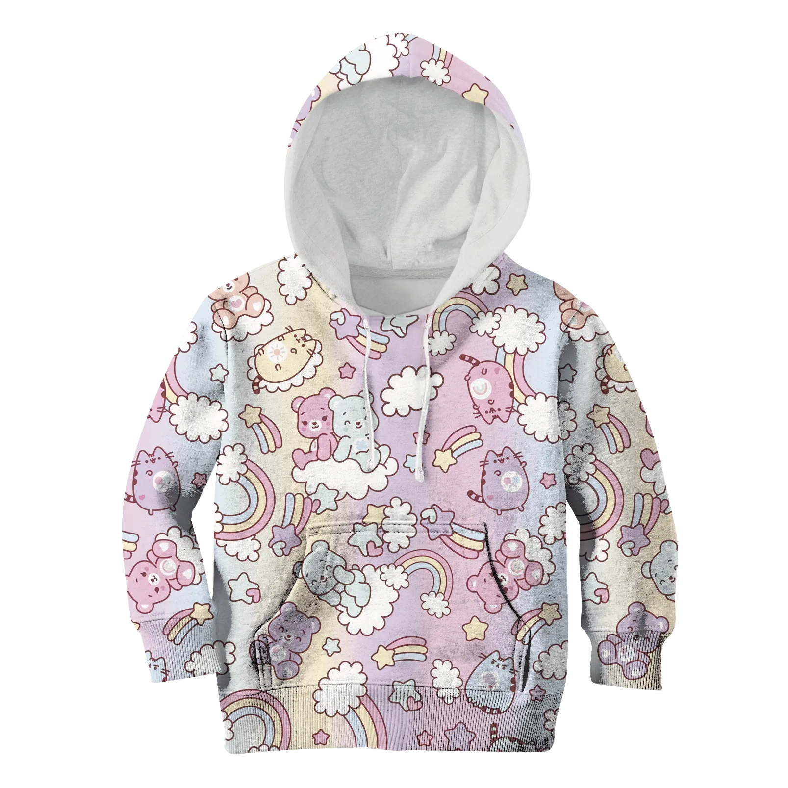 CUTE BEAR AND Pusheen Kid Custom Cosplay Hoodies T-shirt Apparel QT211582