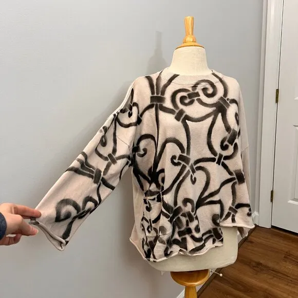 Cynthia Ashby Oversized Crewneck Sweater Wrought Iron Spray paint Art