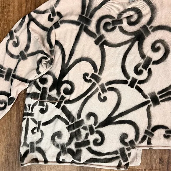 Cynthia Ashby Oversized Crewneck Sweater Wrought Iron Spray paint Art