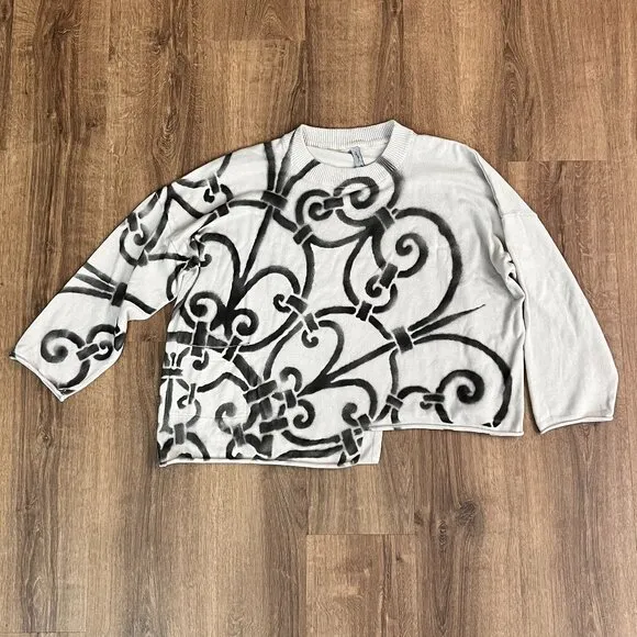 Cynthia Ashby Oversized Crewneck Sweater Wrought Iron Spray paint Art