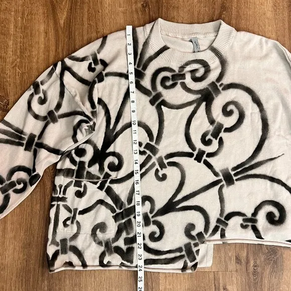 Cynthia Ashby Oversized Crewneck Sweater Wrought Iron Spray paint Art