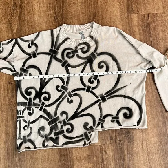 Cynthia Ashby Oversized Crewneck Sweater Wrought Iron Spray paint Art