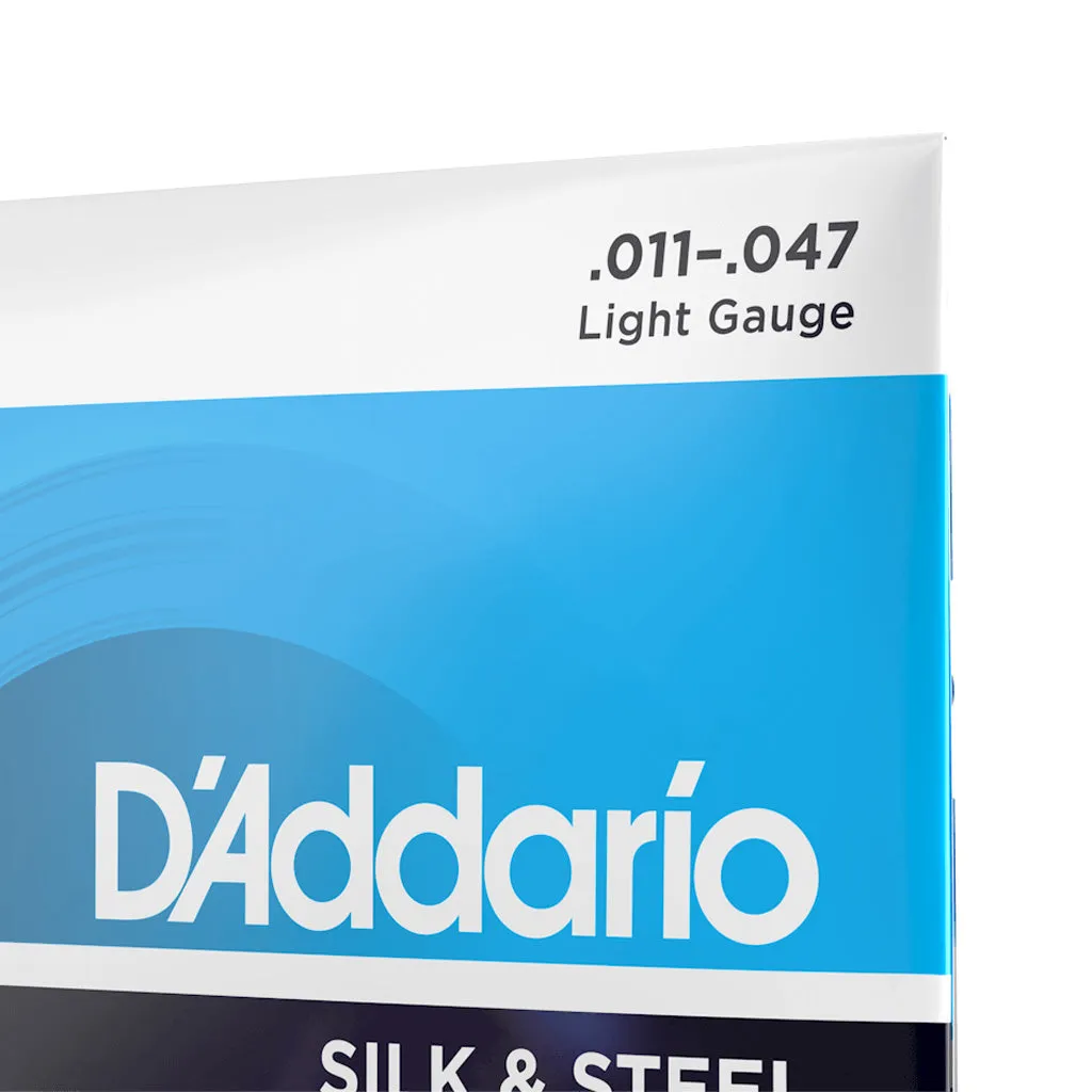 D'Addario EJ40 Silk and Steel Folk Acoustic Guitar Strings, Light, 11-47