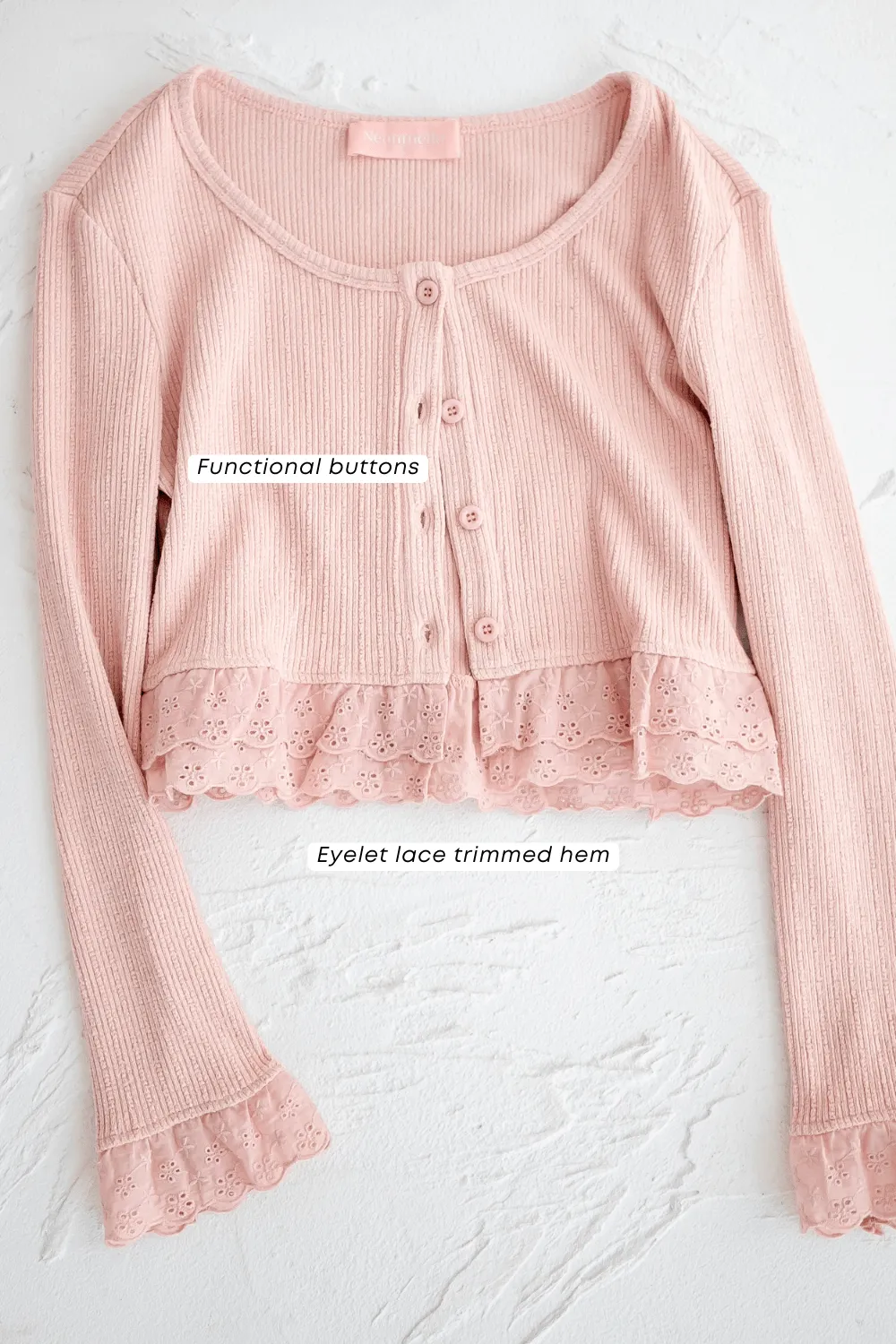DEMURE CROPPED CARDIGAN IN CREAM