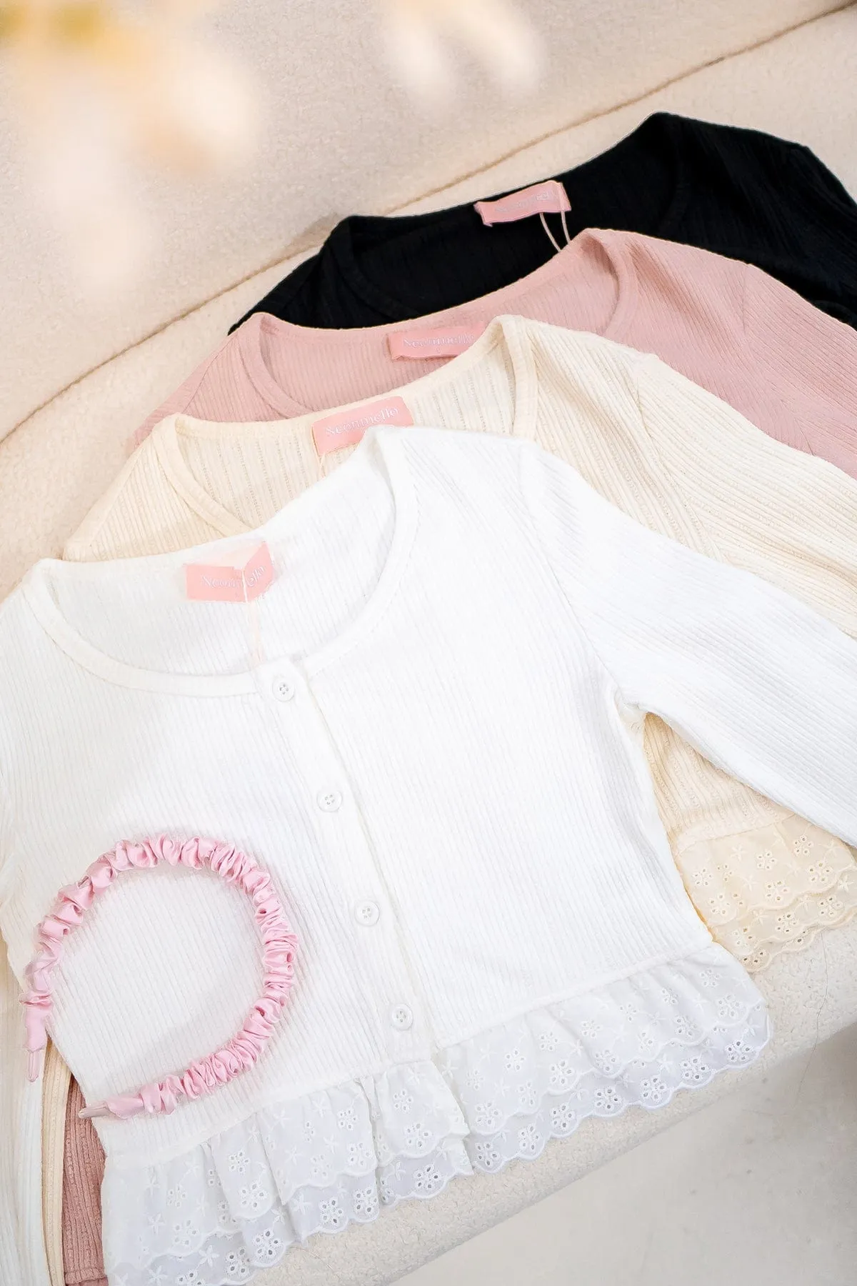 DEMURE CROPPED CARDIGAN IN CREAM