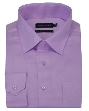 Double Two Mens Easy Care Pure Cotton LS Herringbone Shirts (3723) in 2 Color