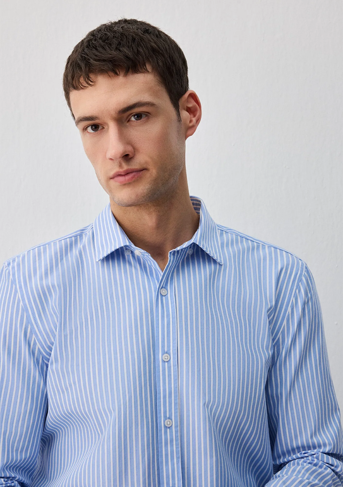 Easy Care Striped Blue Shirt