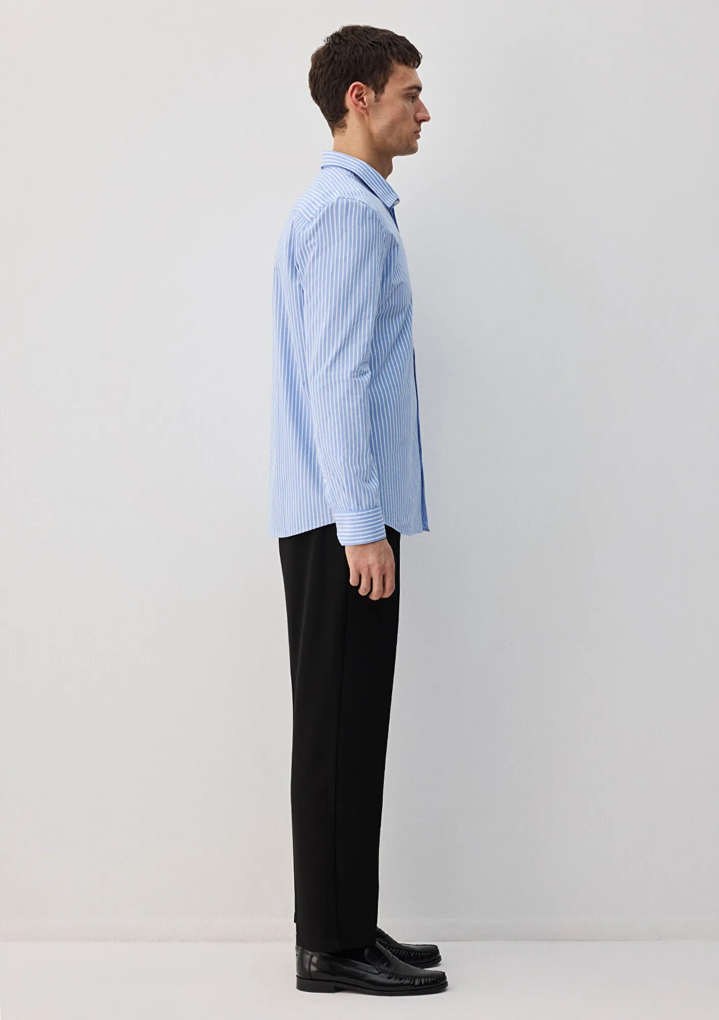 Easy Care Striped Blue Shirt