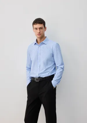 Easy Care Striped Blue Shirt
