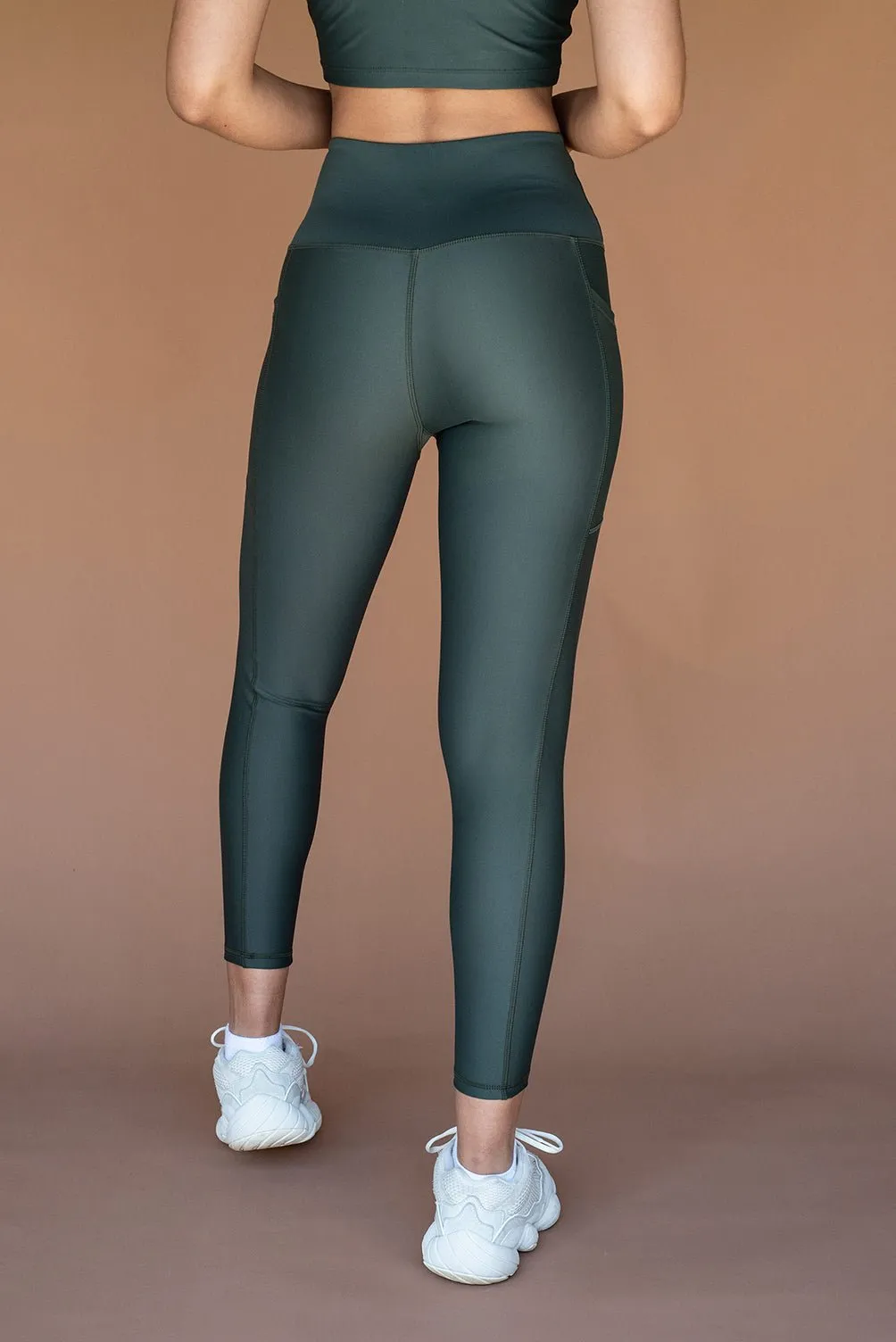 Eco High-Waisted Pocket Legging - Cool Khaki