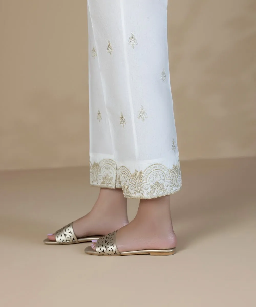 Embroidered Cotton Pants