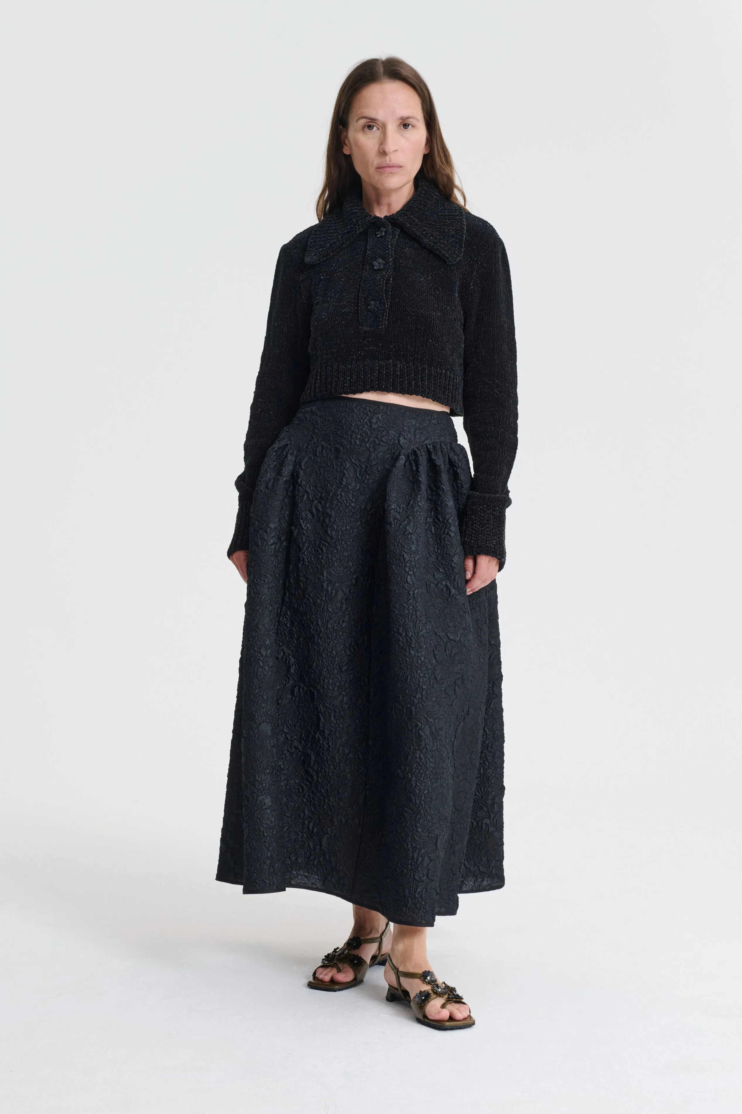 FABIOLA | SKIRT BORAGE CLOQU… BLACK