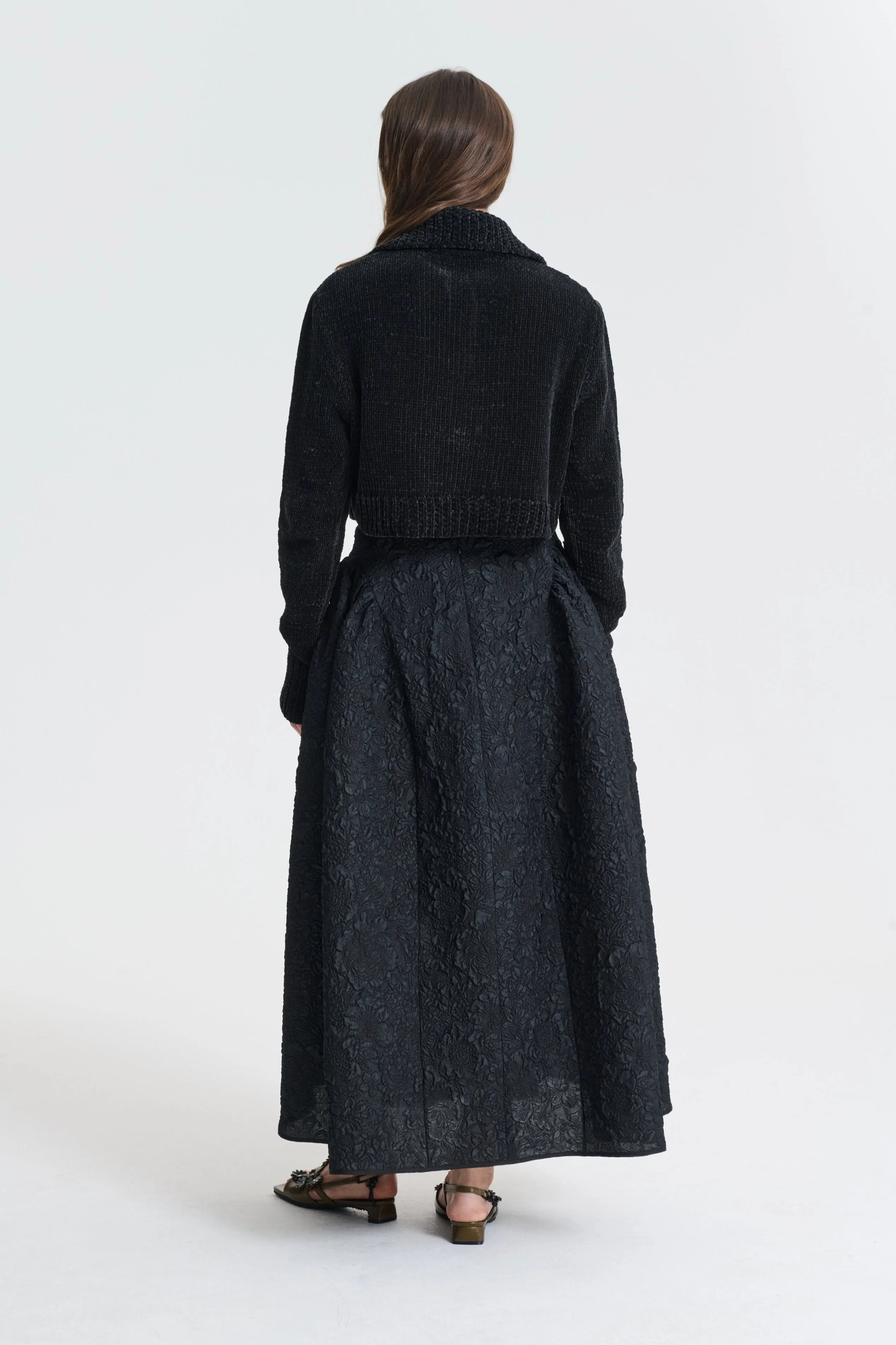 FABIOLA | SKIRT BORAGE CLOQU… BLACK