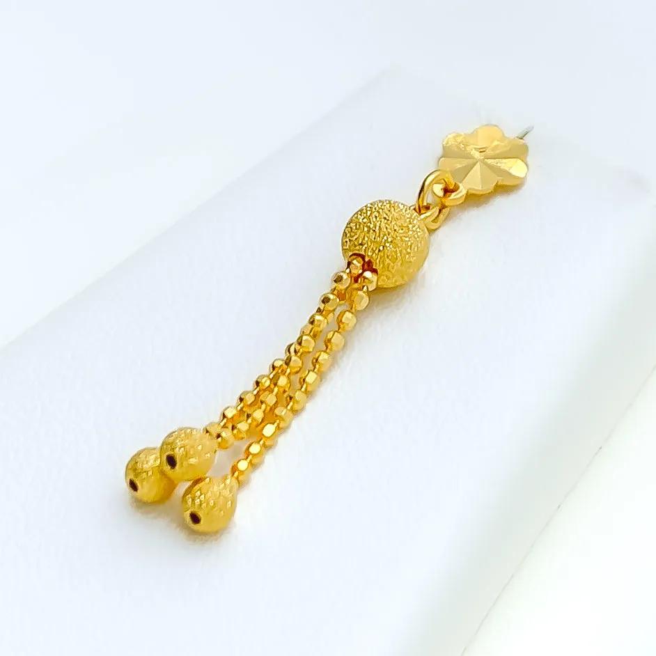 Fashionable Blooming Flower 22K Gold Necklace Set