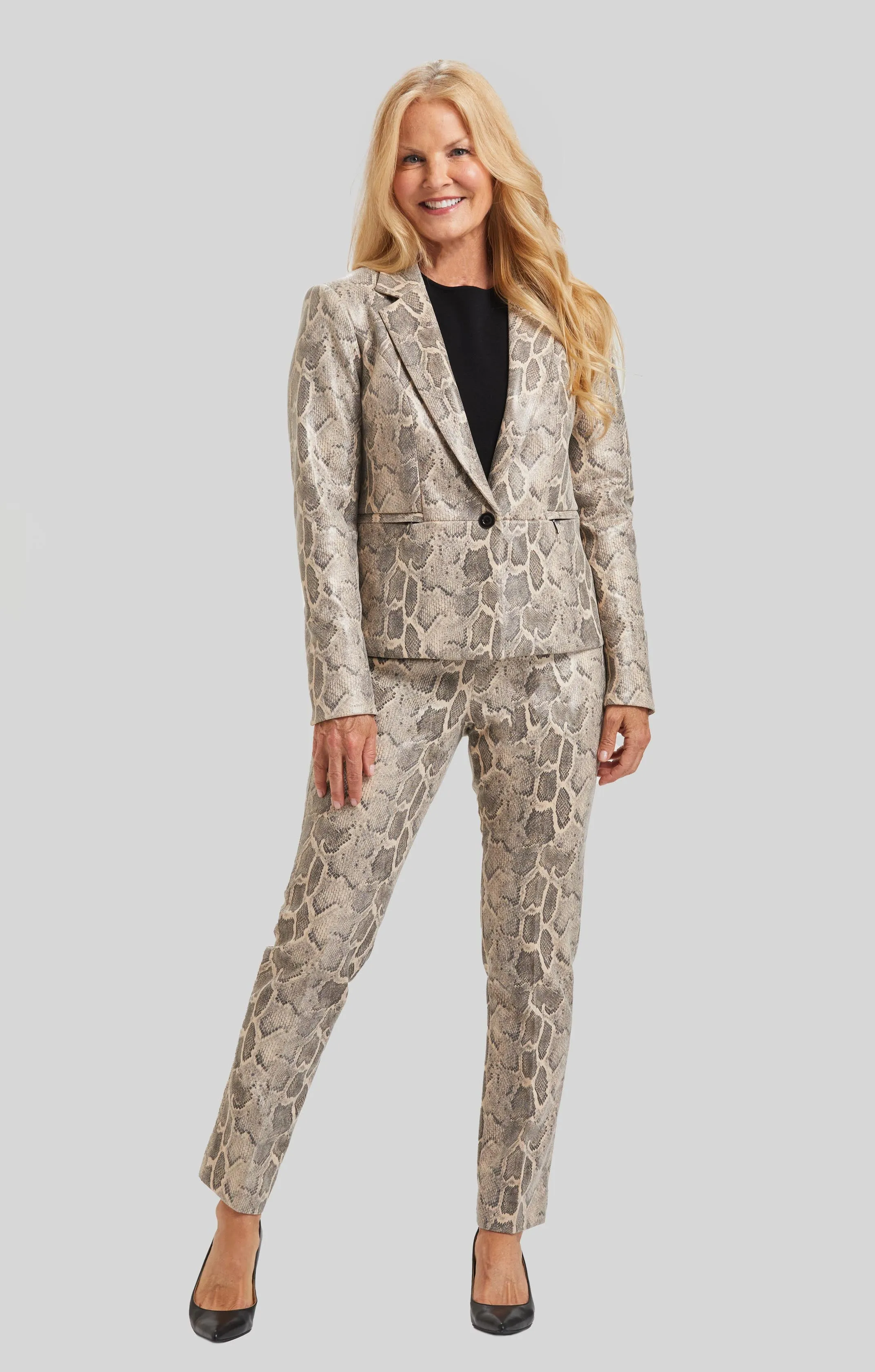 Faux Leather Python Annie Pull On Pant- FINAL SALE