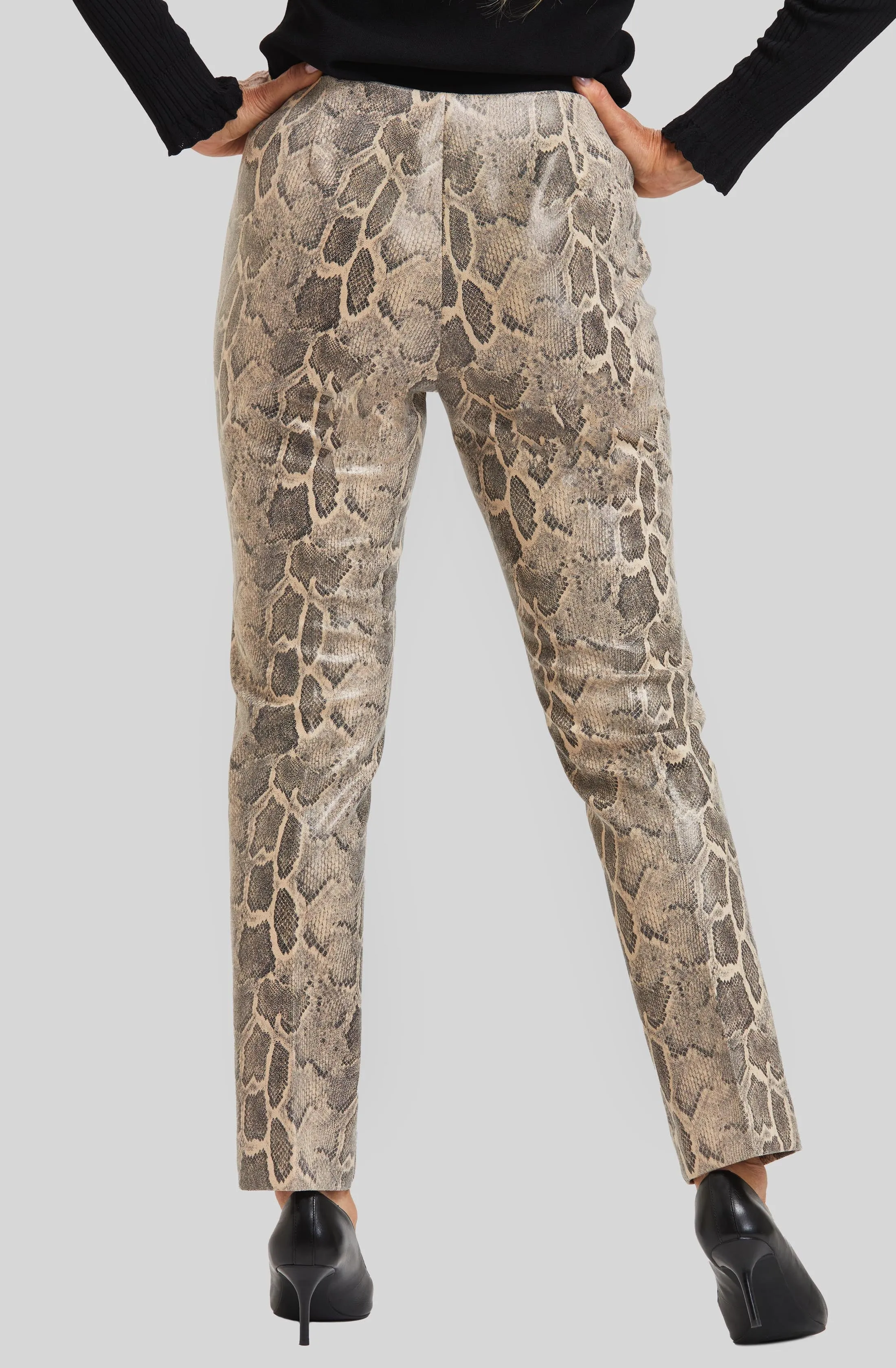 Faux Leather Python Annie Pull On Pant- FINAL SALE
