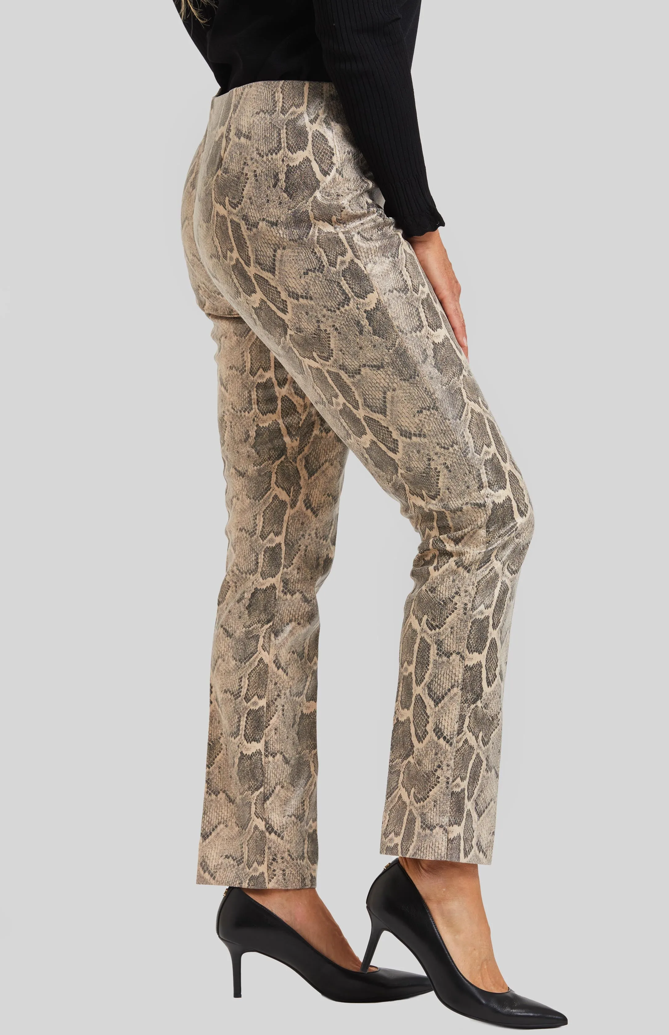 Faux Leather Python Annie Pull On Pant- FINAL SALE