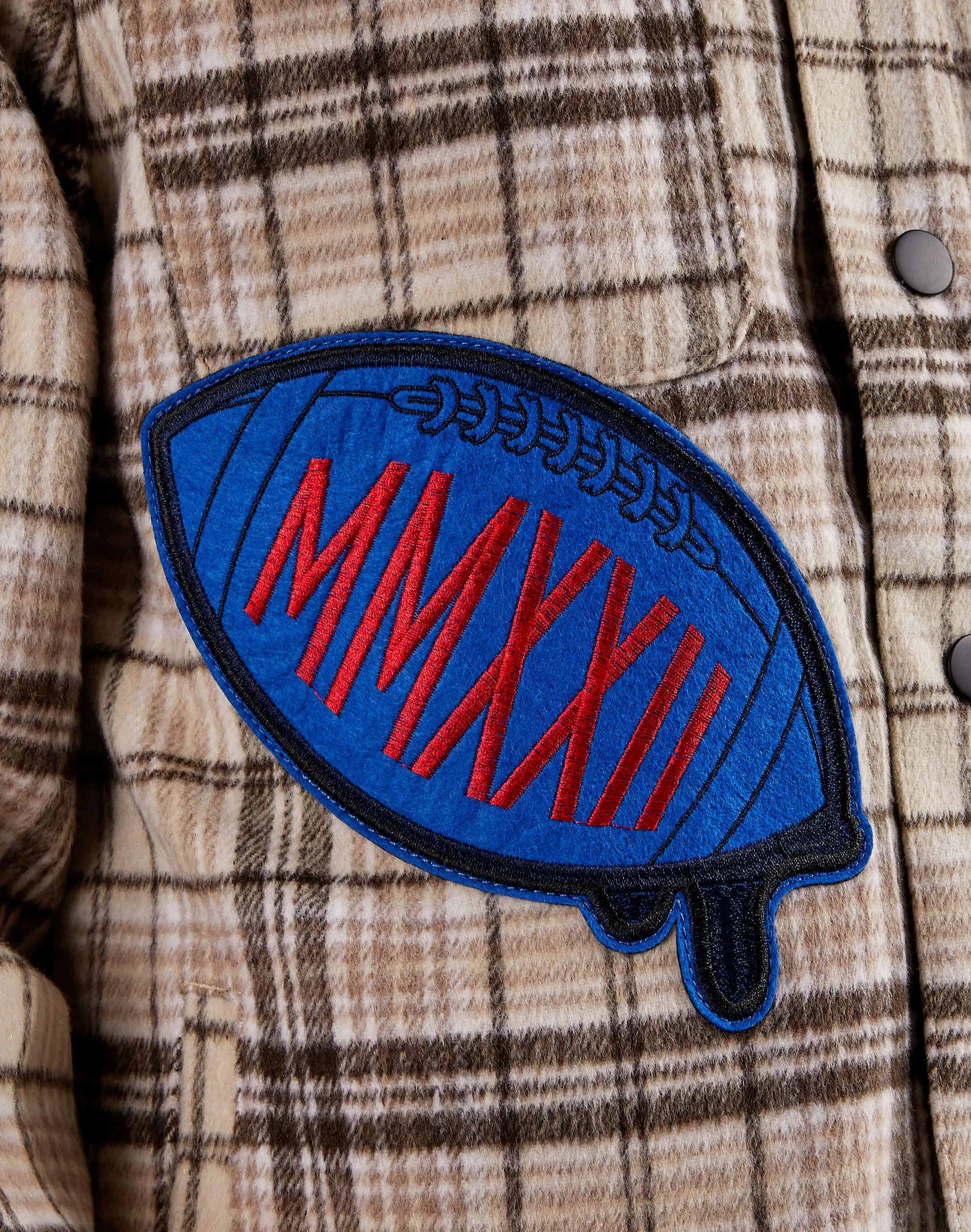 First Row Plaid Woven Moto Jacket