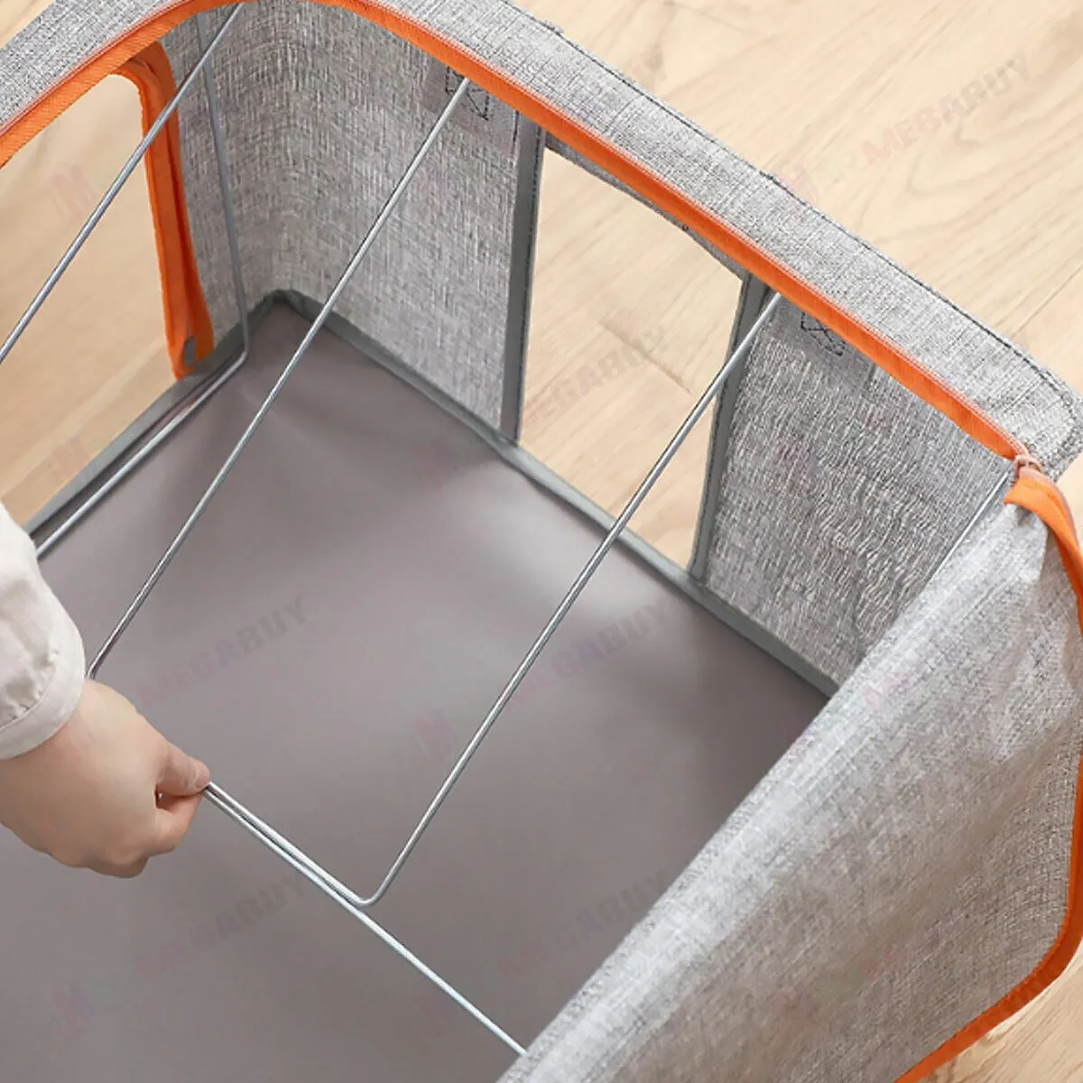Foldable Storage Box  Steel Frame Grey * 2 Sizes
