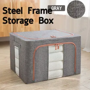 Foldable Storage Box  Steel Frame Grey * 2 Sizes