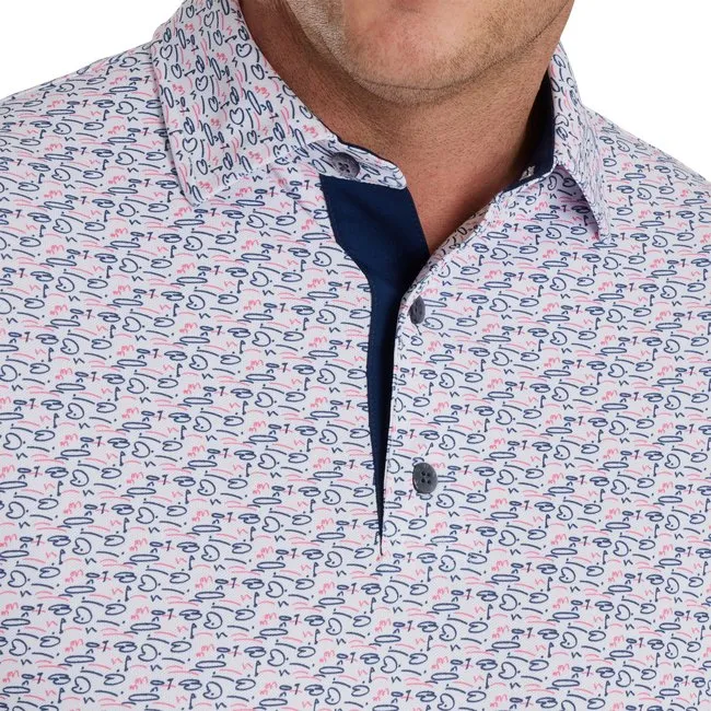 FootJoy Men's Golf Course Doodle Stretch Pique Self Collar