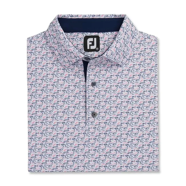 FootJoy Men's Golf Course Doodle Stretch Pique Self Collar