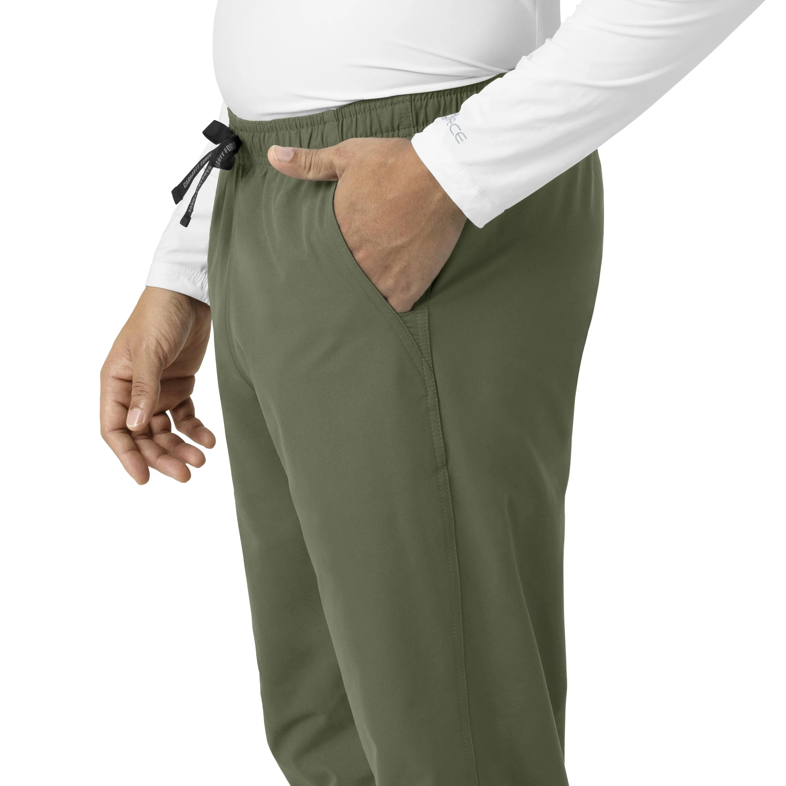 Force Essentials C55013 Unisex Elastic Waist Cargo Scrub Pants Olive