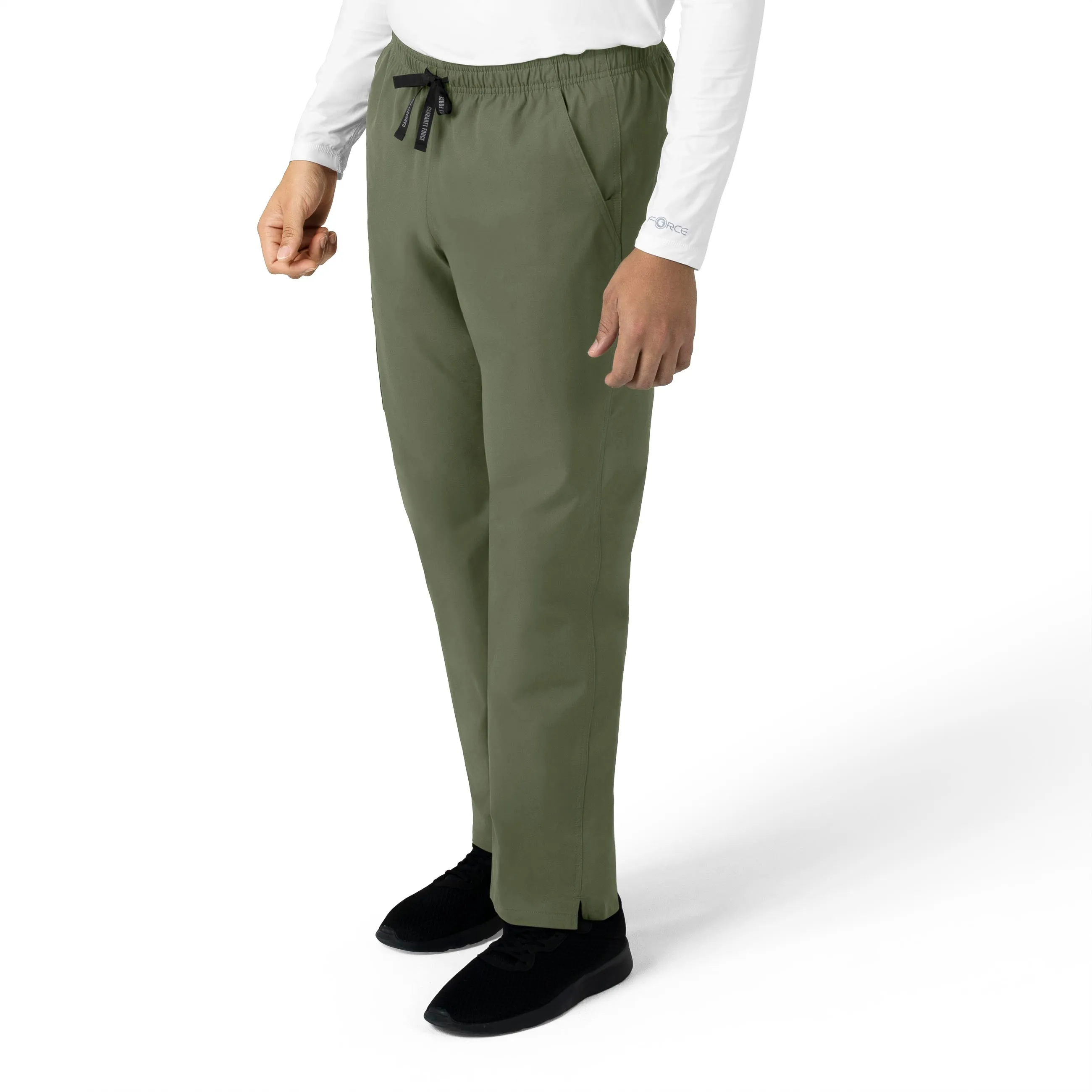 Force Essentials C55013 Unisex Elastic Waist Cargo Scrub Pants Olive