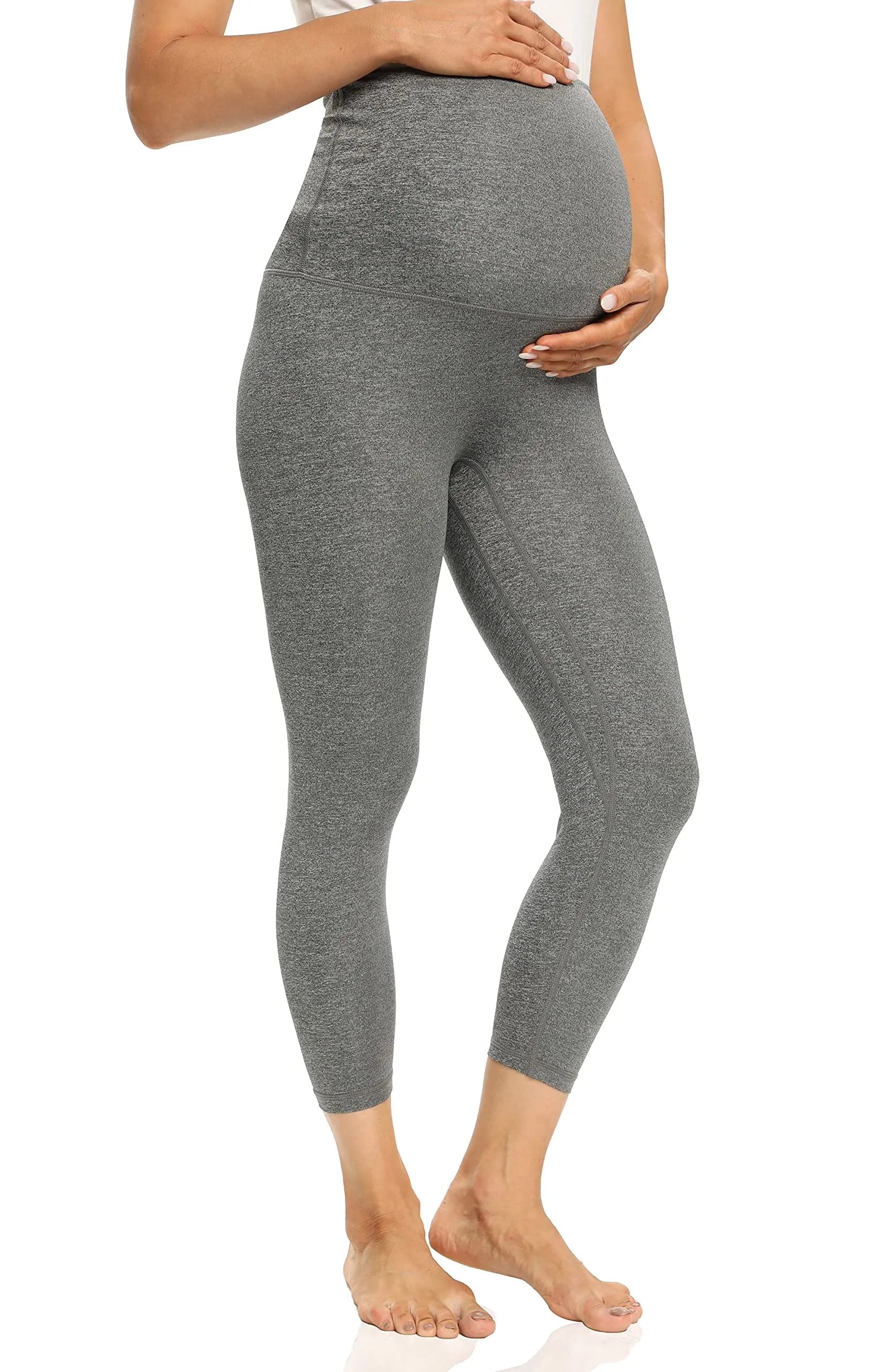 Foucome Women's Maternity Capri Leggings Over The Belly Pregnancy Active Workout Yoga Tights Pants