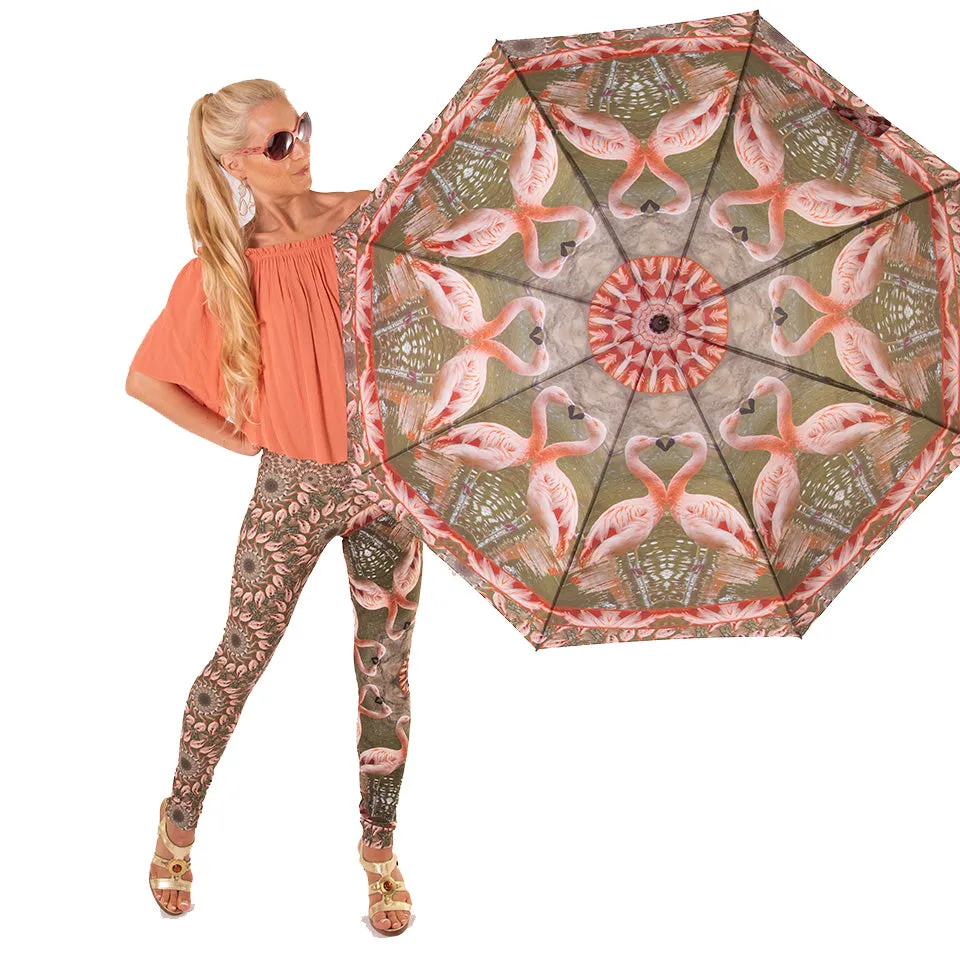 Frances - Flamingo Zoo Fan Umbrella