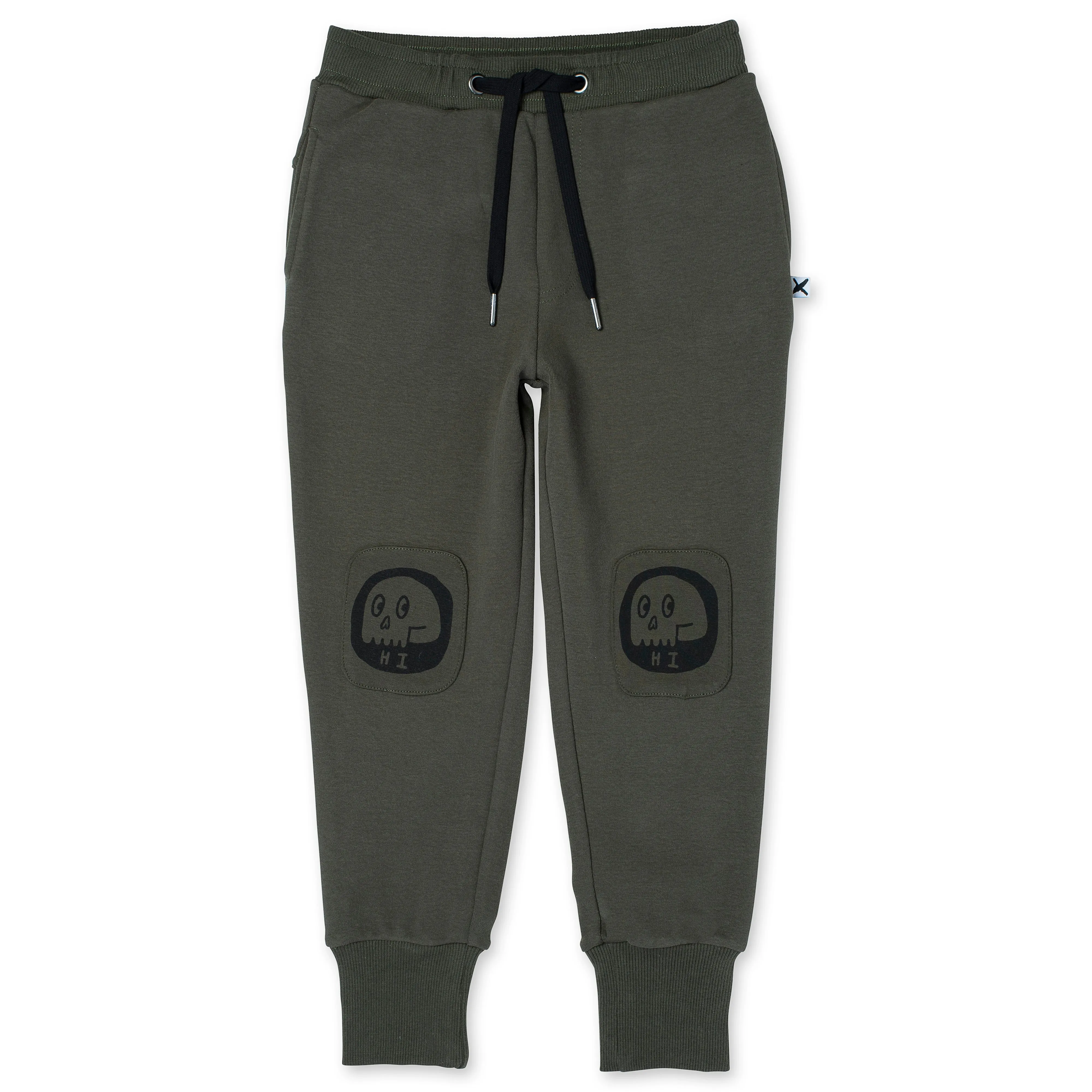 Friendly Skulls Patch Trackies - Khaki