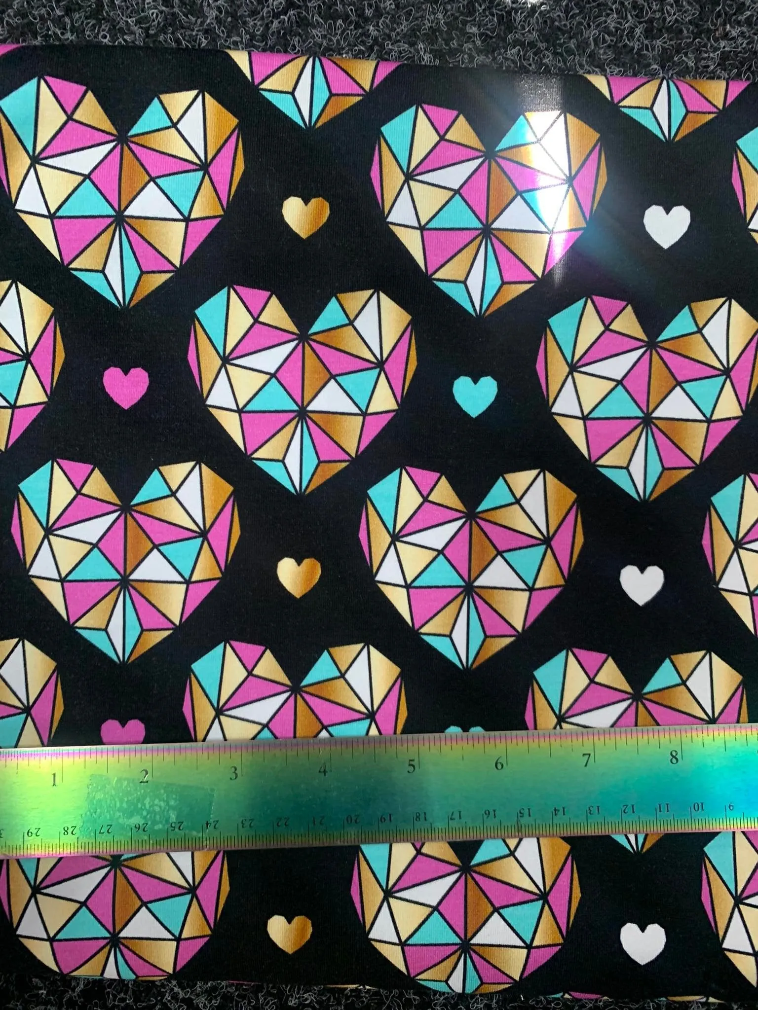 Geo Hearts - Cotton Lycra