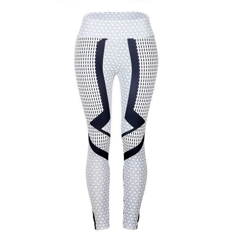 Geo Honeycomb Print Gym Leggings