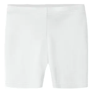 Girls Soft 100% Cotton Bike Shorts | White