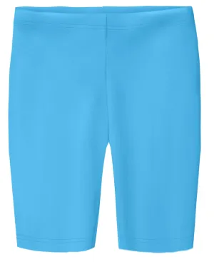 Girls Soft Cotton Long Bike Shorts | Turquoise