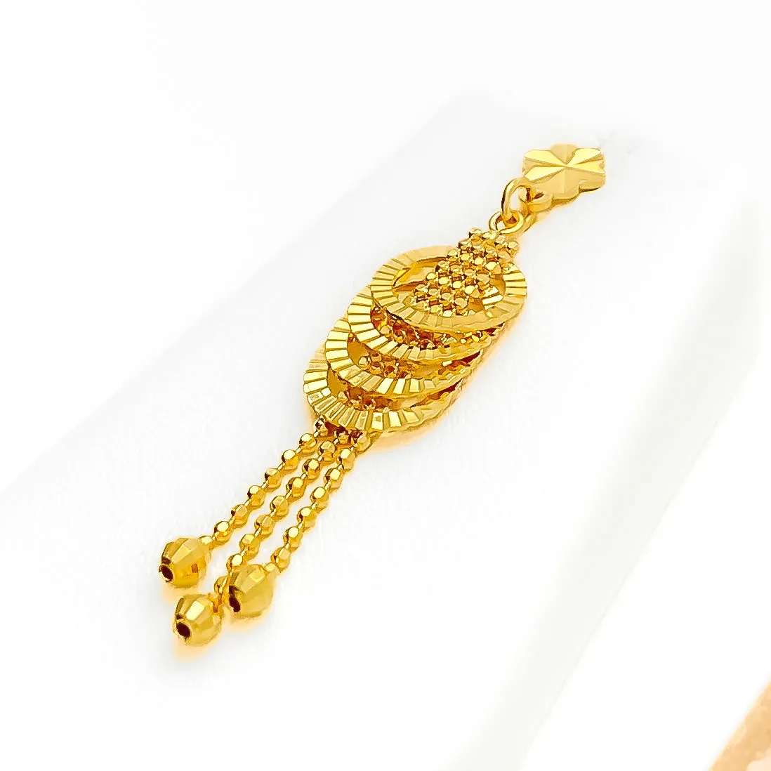 Glowing Delicate22K Gold Halo Ring Necklace Set