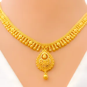 Gorgeous Dapper 22k Gold Dangling Necklace Set