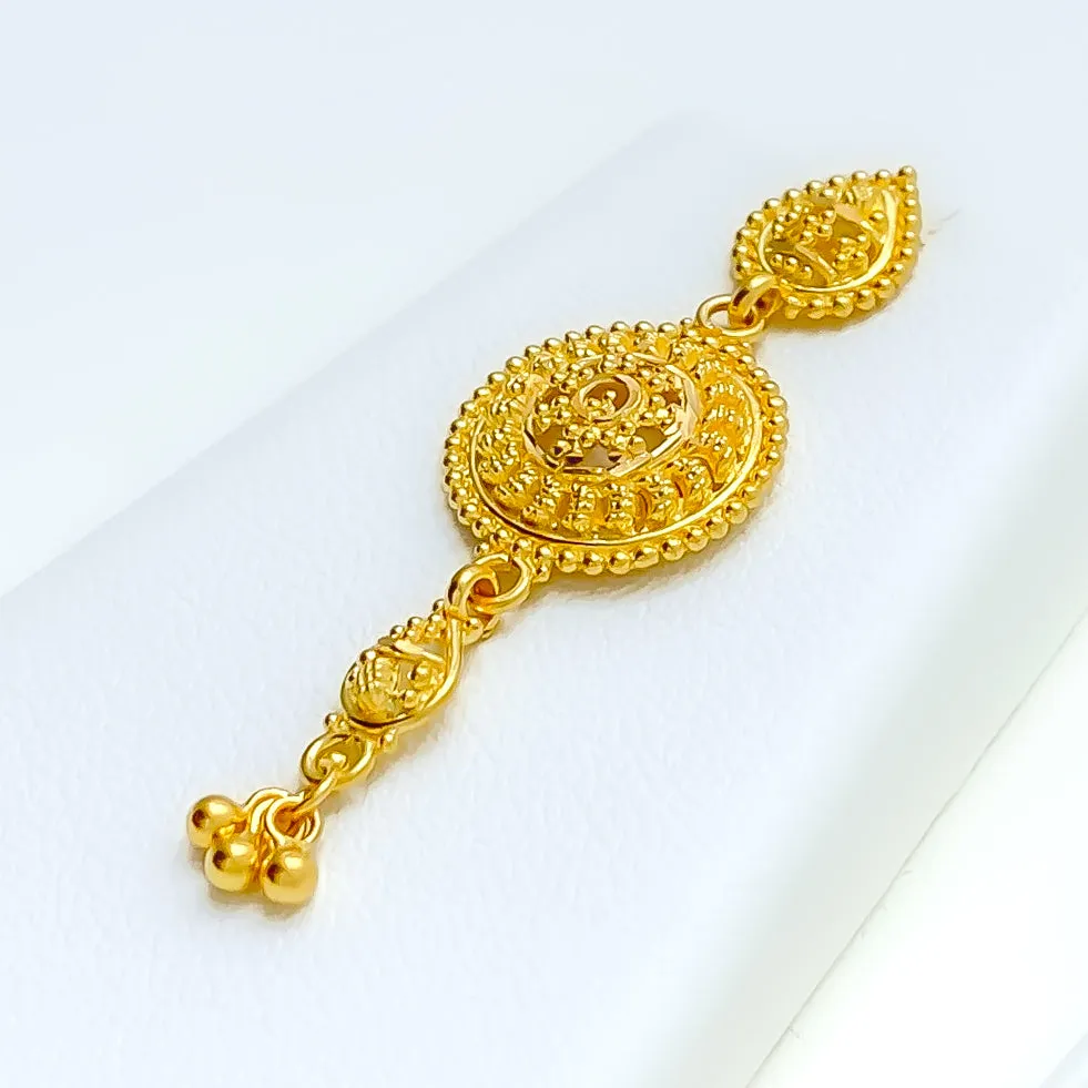 Graceful Floral Dome 22k Gold Necklace Set